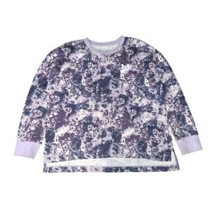 Womens Size M Purple Tie Dye Underamor Sweatshirt Pullover Crew Neck Loose Fit